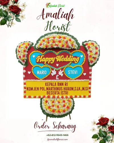 Karangan Papan Bunga Pernikahan di Pekalongan